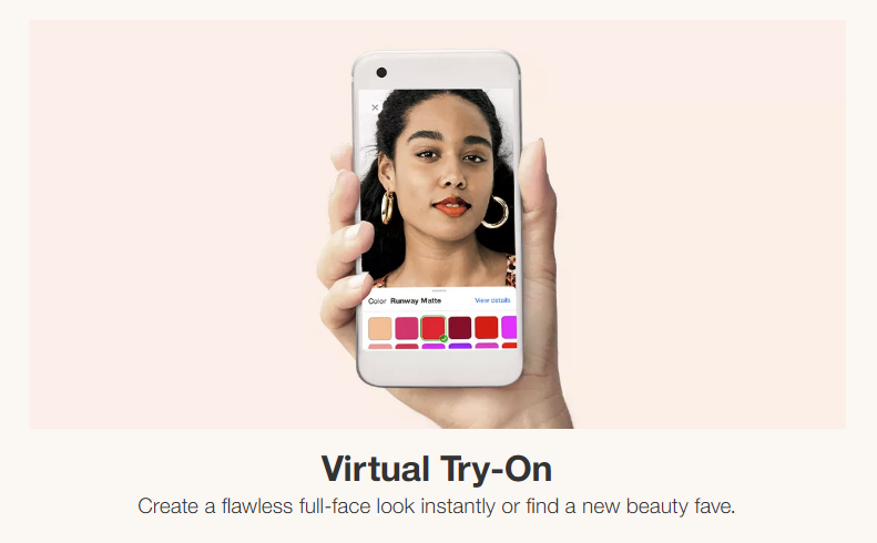 Screenshot of Target Virtual Try-on