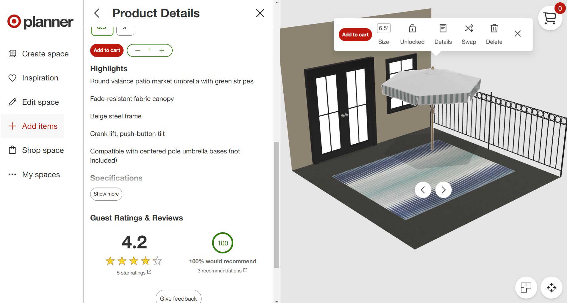 Screenshot of Target Room Planner
